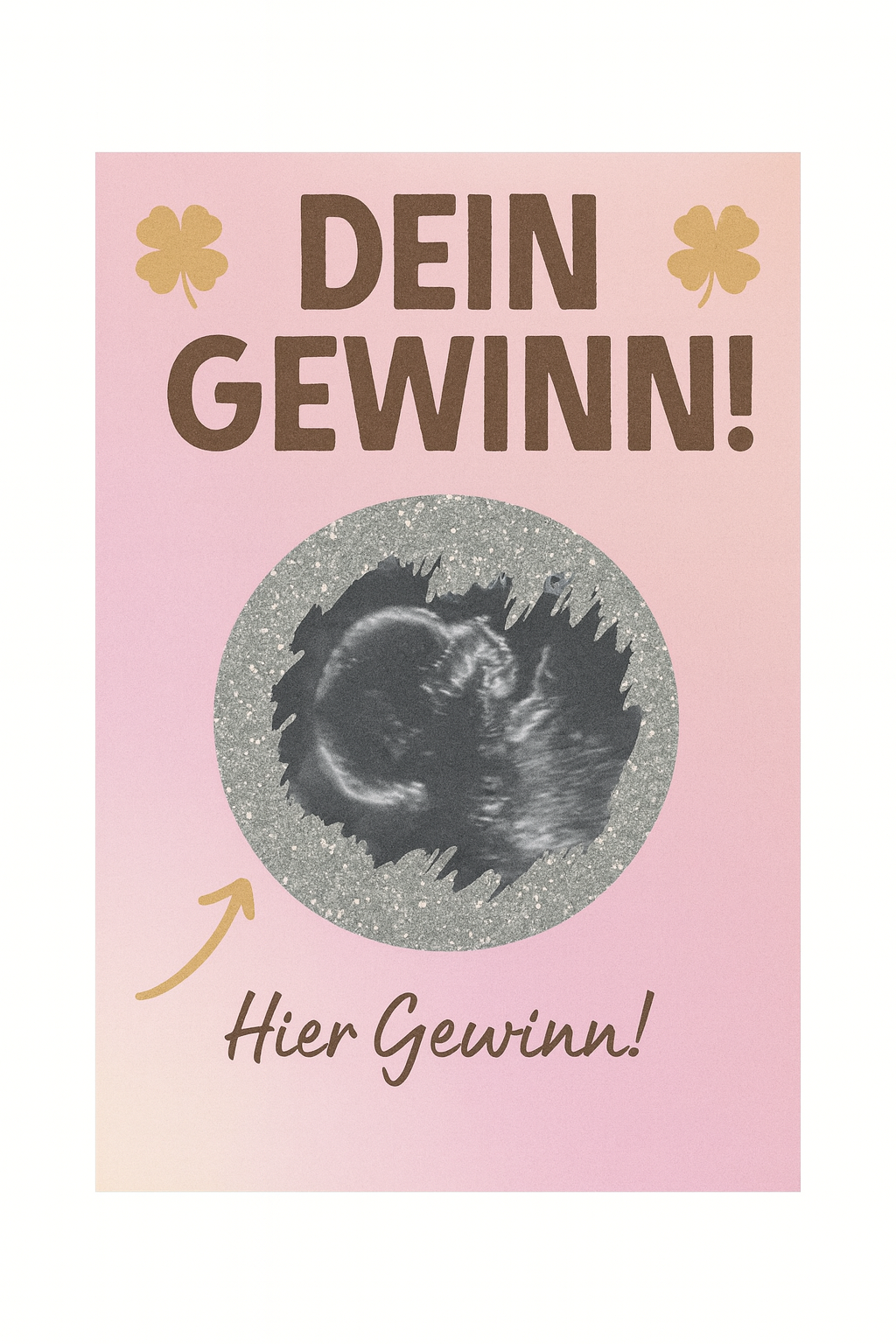 Schwangerschafts-Rubbelkarte – Schwangerschafts­-Announcement mit Ultraschallfoto